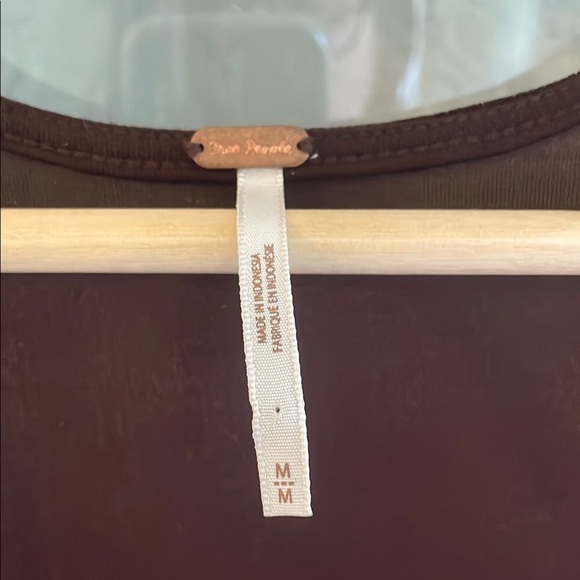 Free People Brown Sweetheart Puff Sleeve Blouse - Picture 2 of 4